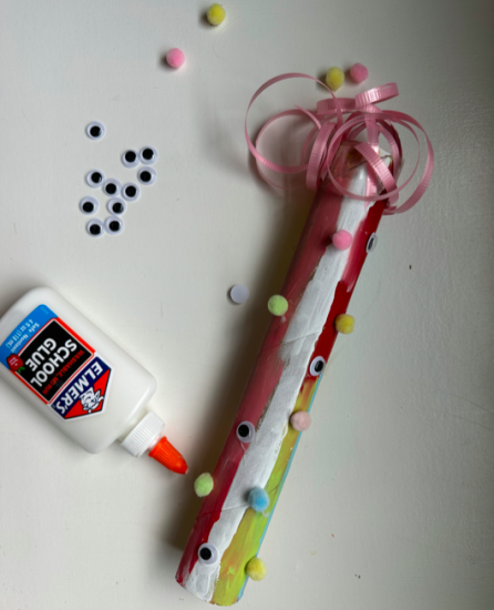 glue over painted cardboard painted wand.